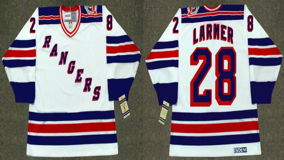 2019 Men New York Rangers #28 Larmer white CCM NHL jerseys->new york rangers->NHL Jersey
